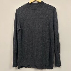 Badgley Mischka Women’s Charcoal Merino Wool Sweater Oversized Large
